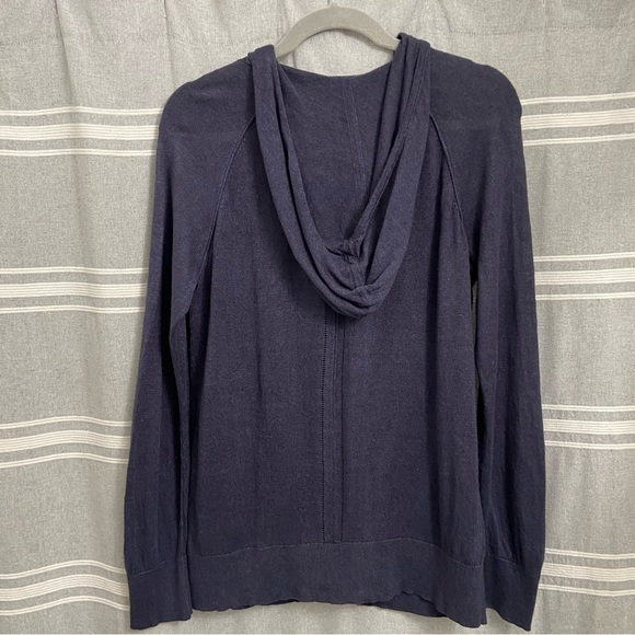 TAHARI / Linen Blend Zip Front Cardigan Jacket Hooded Size L - Picture 2 of 8